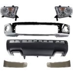 Replacement 7-Piece Kit, Bumper, Chrome, Includes (1) Bumper, (1) Bumper Cover, (2) Headlight, (2) Headlight Filler, and (1) Valance
