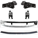 Replacement 6-Piece Kit, Bumper, Chrome, Includes (1) Bumper, (2) Bumper Bracket, (2) Fog Light, and (1) Valance