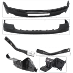 Replacement 6-Piece Kit, Bumper, Painted Black, Includes (1) Bumper, (4) Bumper Bracket, and (1) Bumper Cover