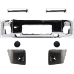 Replacement 7-Piece Kit, Bumper, Chrome, Includes (1) Bumper, (2) Bumper Bracket, (2) Bumper End, and (2) Fog Light Cover