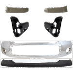 Replacement 6-Piece Kit, Bumper, Chrome, Includes (1) Bumper, (2) Bumper Bracket, (1) Bumper Cover, and (2) Headlight Filler