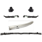 Replacement 6-Piece Kit Bumper Reinforcement, Aluminum, Includes (2) Bumper Bracket, (1) Bumper Reinforcement, and (3) Bumper Retainer