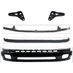 Replacement 6-Piece Kit, Front, Lower Bumper, Painted Black, Includes (1) Bumper, (2) Bumper Bracket, (1) Bumper Cover, (1) Bumper Trim, and (1) Valance