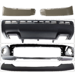 Replacement 5-Piece Kit, Bumper, Chrome, Includes (1) Bumper, (1) Bumper Cover, (2) Headlight Filler, and (1) Valance