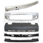 Replacement 5-Piece Kit, Bumper, Chrome, Includes (1) Bumper, (1) Bumper Cover, (1) Bumper Reinforcement, (1) Bumper Retainer, and (1) Valance