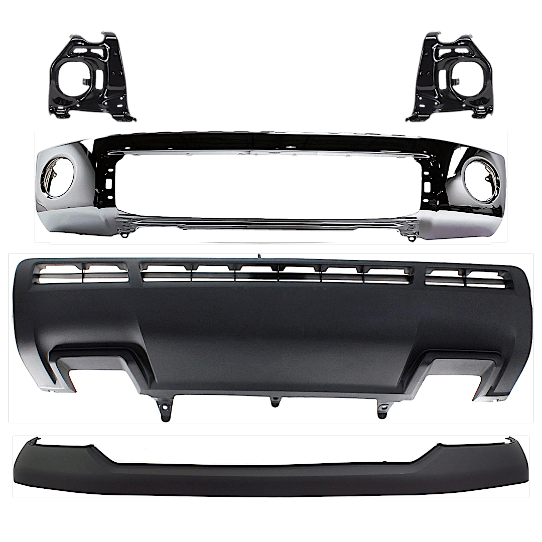 kit-072924-c1697_1.png Replacement 5-Piece Kit, Bumper, Chrome, Includes (1) Bumper, (2) Bumper Bracket, (1) Bumper Cover, and (1) Valance - Image 1