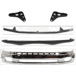 Replacement 5-Piece Kit, Front, Lower Bumper, Chrome, Includes (1) Bumper, (2) Bumper Bracket, (1) Bumper Cover, and (1) Bumper Trim