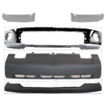 Replacement 5-Piece Kit, Bumper, Chrome, Includes (1) Bumper, (1) Bumper Cover, (2) Headlight Filler, and (1) Valance