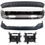 Replacement 5-Piece Kit, Front, Lower Bumper, Chrome, Includes (1) Bumper, (2) Bumper Bracket, (1) Bumper Cover, and (1) Valance