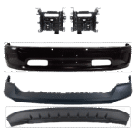 Replacement 5-Piece Kit, Front, Lower Bumper, For Models With Two-Piece Ram Logo, Painted Black, Includes (1) Bumper, (2) Bumper Bracket, (1) Bumper Cover, and (1) Valance