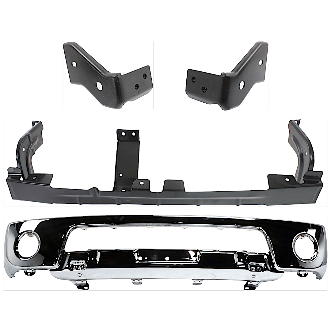 kit-072924-c2215_1.png Replacement 4-Piece Kit, Bumper, For Models With Off Road Package, Chrome, Includes (1) Bumper, (2) Bumper Bracket, and (1) Bumper Retainer - Image 1