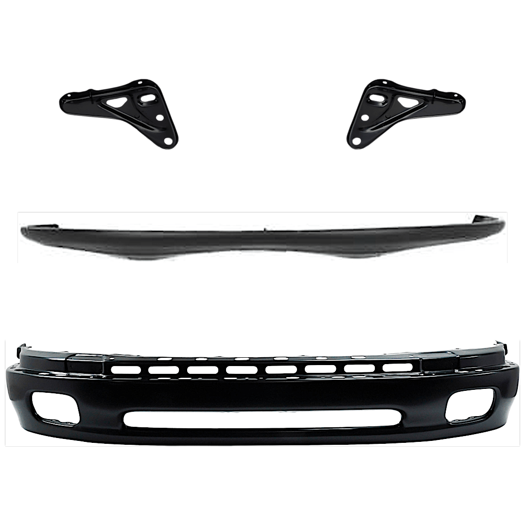 kit-072924-c2304_1.png Replacement 4-Piece Kit, Front, Lower Bumper, Painted Black, Includes (1) Bumper, (2) Bumper Bracket, and (1) Bumper Cover - Image 1