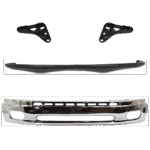 Replacement 4-Piece Kit, Front, Lower Bumper, Chrome, Includes (1) Bumper, (2) Bumper Bracket, and (1) Bumper Cover