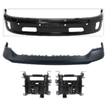 Replacement 4-Piece Kit, Front, Lower Bumper, For Models With Two Piece Bumper Type, Painted Black, Includes (1) Bumper, (2) Bumper Bracket, and (1) Bumper Cover