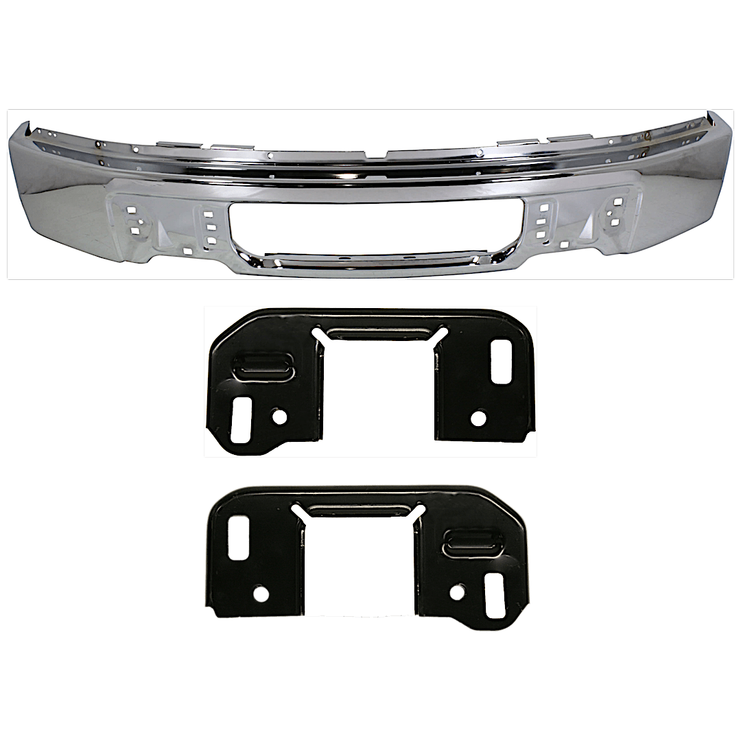 kit-072924-c3042_1.png Replacement 3-Piece Kit, Bumper, Chrome, Includes (1) Bumper and (2) Bumper Bracket - Image 1