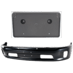 Replacement 2-Piece Kit, Front, Lower Bumper, For Models With Two Piece Bumper Type, Painted Black, Includes (1) Bumper and (1) License Plate Bracket