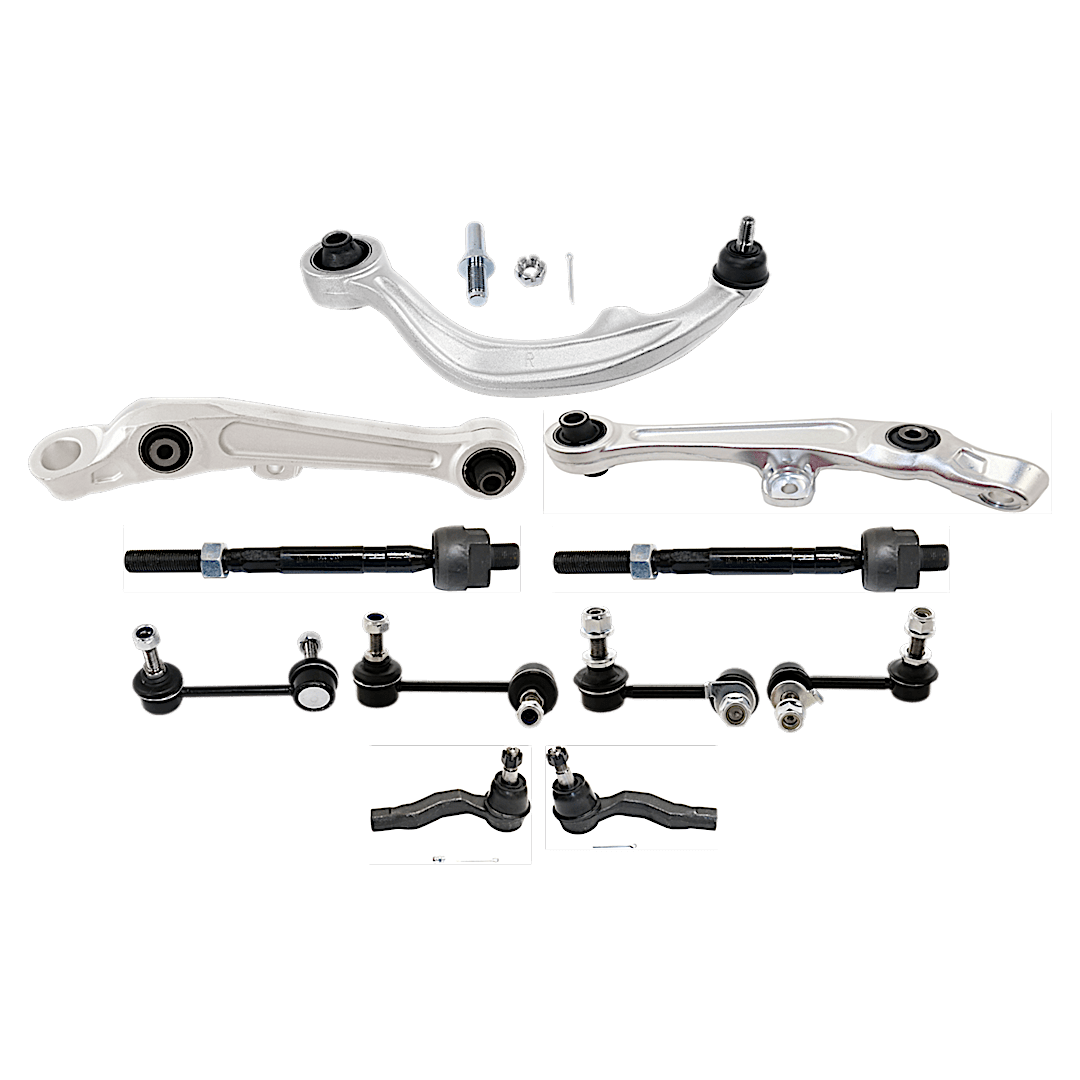 kit-072924-c776_1.png TrueDrive 12-Piece Kit Front, Driver and Passenger Side, Upper and Lower, Frontward and Rearward Control Arms, Includes (4) Control Arm, (4) Sway Bar Link and (3) Tie Rod End - Image 1