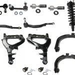 TrueDrive 14-Piece Kit Front, Driver and Passenger Side, Upper and Lower Control Arms, Includes (2) Ball Joint, (4) Control Arm, (2) Loaded Strut, (2) Sway Bar Link, and (4) Tie Rod End
