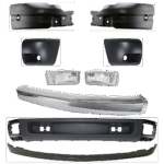 Replacement 9-Piece Kit, Bumper, Chrome, Includes (1) Bumper, (4) Bumper End, (2) Fog Light, and (2) Valance