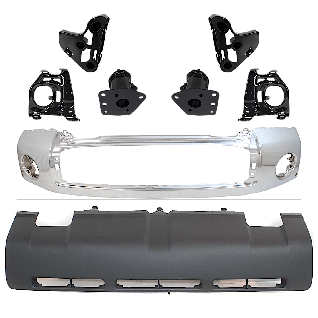 kit-072924-c918_1.png Replacement 8-Piece Kit, Bumper, Chrome, Includes (1) Bumper, (6) Bumper Bracket, and (1) Valance - Image 1