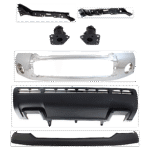Replacement 8-Piece Kit, Bumper, Chrome, Includes (1) Bumper, (2) Bumper Bracket, (1) Bumper Cover, (3) Bumper Retainer, and (1) Valance