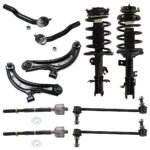 TrueDrive 10-Piece Kit Front, Driver and Passenger Side Suspension Kit, Includes (2) Control Arm, (2) Loaded Strut, (2) Sway Bar Link, and (4) Tie Rod End