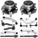 TrueDrive 12-Piece Kit, Front, Driver And Passenger Side Suspension Kit, Includes Control Arm, Sway Bar Link, Tie Rod End, And Wheel Hub