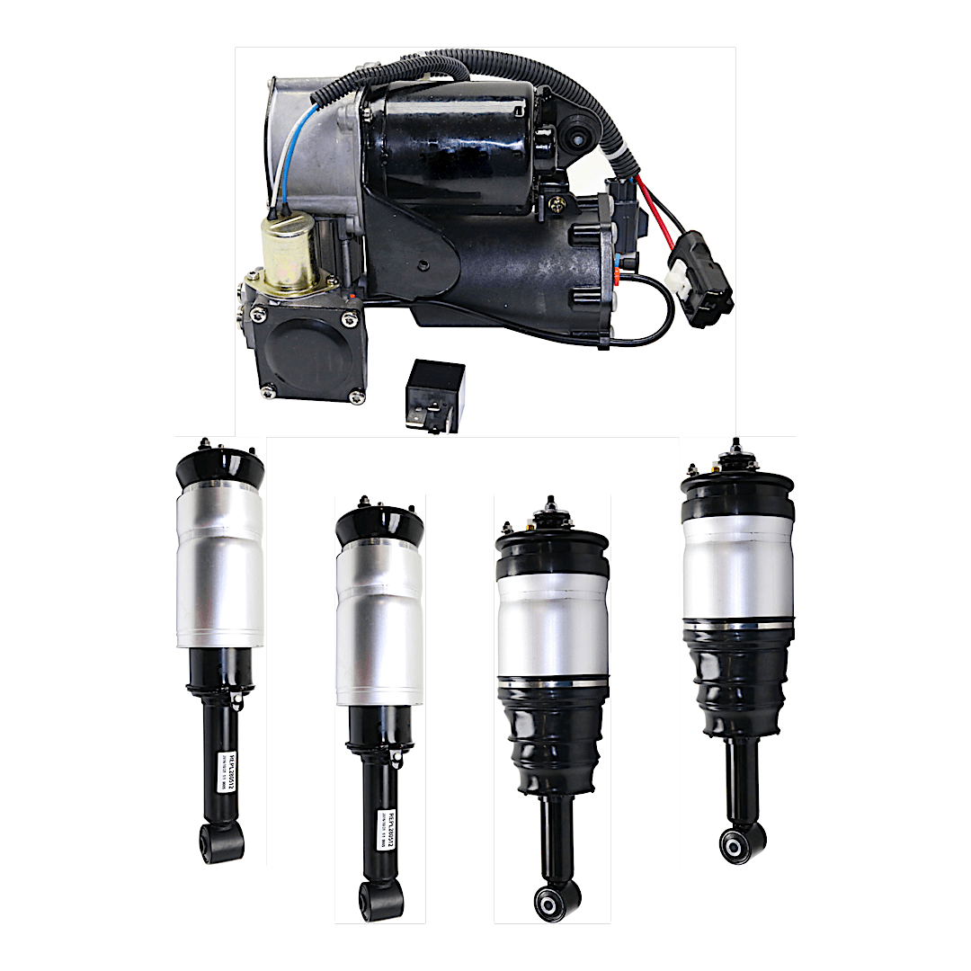 kit-073124-03_1.png TrueDrive 5-Piece Kit Front and Rear, Driver and Passenger Side Suspension Kit, Includes (4) Air Struts, and (1) Air Suspension Compressor - Image 1