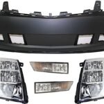 Replacement 5-Piece Kit, Driver and Passenger Side HID/Xenon Headlight, With bulb(s), OE Replacement, Includes (1) Bumper Cover, (2) Fog Light and (2) Headlight