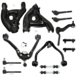 TrueDrive 12-Piece Kit Front Suspension Kit, Includes (4) Control Arm, (2) Sway Bar Link, (2) Tie Rod Adjusting Sleeve, and (4) Tie Rod End