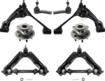 TrueDrive 8-Piece Kit Front, Driver and Passenger Side, Upper and Lower Control Arm, 2-Wheel ABS, Four Wheel Drive, includes Tie Rod Ends and Wheel Hubs