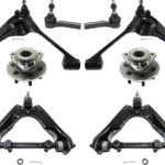 TrueDrive 8-Piece Kit Front, Driver and Passenger Side, Upper and Lower Control Arm, 2-Wheel ABS, Four Wheel Drive, includes Tie Rod Ends and Wheel Hubs