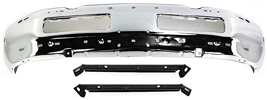 kit-080817-126_1.jpg Replacement 3-Piece Kit, Front Bumper, Chrome, Includes (1) Bumper and (2) Bumper Bracket - Image 1