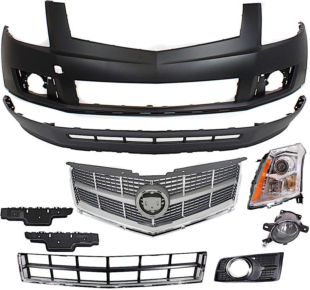 kit-080817-90_1.jpg Replacement 9-Piece Kit, Grille Gray, For Models Without Pre-Collision System, Includes (2) Bumper Bracket, (2) Bumper Cover, (1) Bumper Grille, (1) Fog Light, (1) Fog Light Trim, (1) Grille, and (1) Headlight - Image 1
