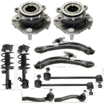 TrueDrive 10-Piece Kit Front, Driver and Passenger Side Suspension Kit, Includes (2) Control Arm, (2) Loaded Strut, (2) Sway Bar Link, (2) Tie Rod End, and (2) Wheel Hub