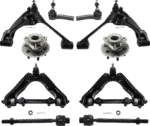 TrueDrive 10-Piece Kit Front, Driver and Passenger Side, Upper and Lower Control Arm, 2-Wheel ABS, Four Wheel Drive, includes Tie Rod Ends and Wheel Hubs