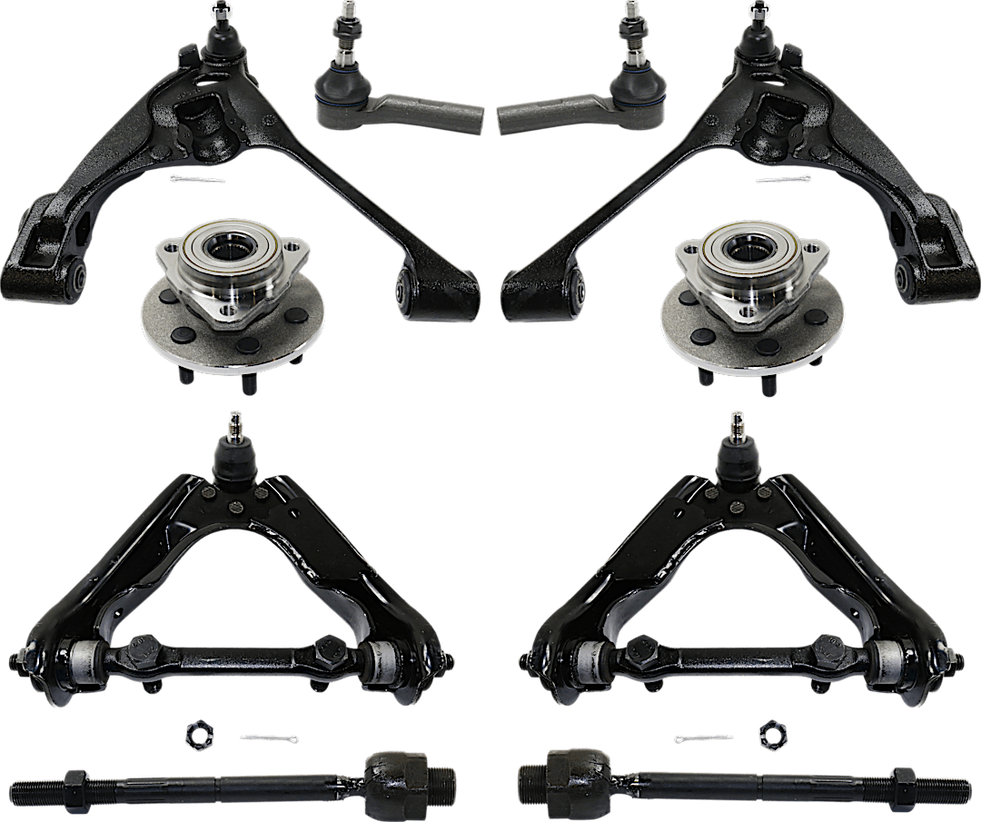 kit-080917-01_1.png TrueDrive 10-Piece Kit Front, Driver and Passenger Side, Upper and Lower Control Arm, 2-Wheel ABS, Four Wheel Drive, includes Tie Rod Ends and Wheel Hubs - Image 1