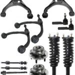 TrueDrive 14-Piece Kit Front, Driver and Passenger Side, Upper and Lower Control Arm with Shock Absorber and Strut Assembly, Sway Bar Links, Tie Rod Ends, and Wheel Hubs, 2-Wheel ABS, Four Wheel Drive