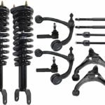 TrueDrive 12-Piece Kit Front, Driver and Passenger Side, Upper and Lower Control Arm Kit, Includes (4) Control Arm, (2) Loaded Strut, (2) Sway Bar Link, and (4) Tie Rod End