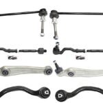 TrueDrive 8-Piece Kit Front, Driver and Passenger Side, Lower, Frontward and Rearward Control Arm Kit, Includes (4) Control Arm, (2) Sway Bar Link, and (2) Tie Rod Assembly