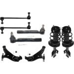 TrueDrive 8-Piece Kit Fully Loaded Struts with Control Arms, Sway Bar Links, and Tie Rod Ends, Front Wheel Drive