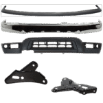 Replacement 5-Piece Kit, Bumper, Sport Utility, For Models Without Sport Package, Chrome, Includes (1) Bumper, (2) Bumper Bracket, (1) Bumper Trim, and (1) Valance