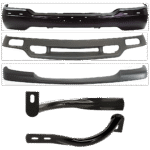 Replacement 5-Piece Kit, Bumper, Painted Black, Includes (1) Bumper, (2) Bumper Bracket, (1) Bumper Trim, and (1) Valance