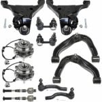 TrueDrive 12-Piece Kit Front, Driver and Passenger Side, Upper and Lower Control Arm Kit, Includes (4) Control Arm, (2) Sway Bar Link, (4) Tie Rod End, and (2) Wheel Hub