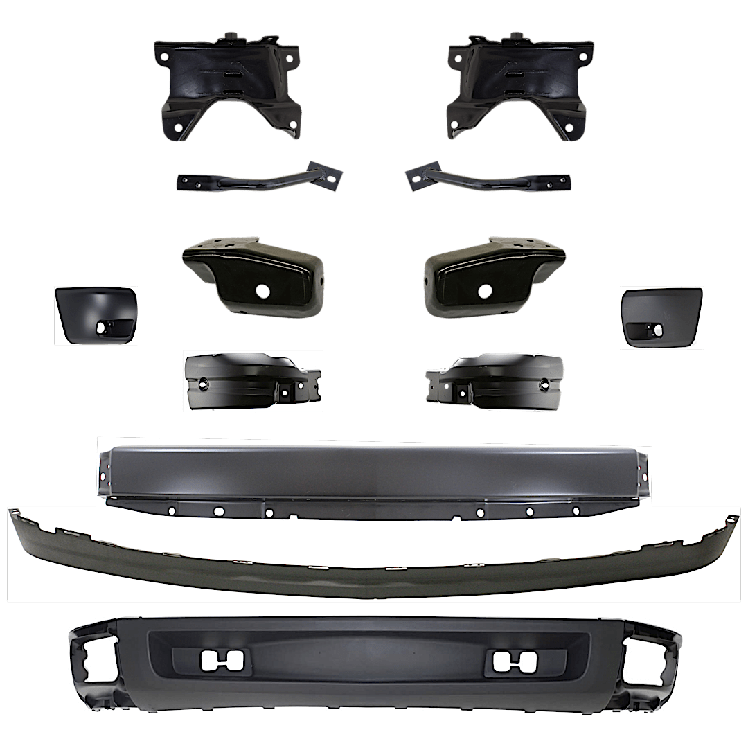 kit-082224-c492_1.png Replacement 13-Piece Kit, Front Bumper, Primed, Includes (1) Bumper, (6) Bumper Bracket, (4) Bumper End, and (2) Valance - Image 1
