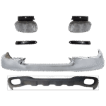 Replacement 6-Piece Kit, Bumper, Chrome, Includes (1) Bumper, (2) Bumper Bracket, (2) Fog Light, and (1) Valance