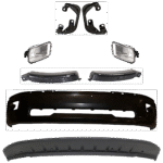 Replacement 8-Piece Kit, Front Bumper, For Models Without Sport Package, Paint to Match, Includes (1) Bumper, (2) Bumper Bracket, (2) Fog Light, (2) Fog Light Bracket, and (1) Valance