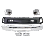 Replacement 6-Piece Kit, Bumper, Chrome, Includes (1) Bumper, (2) Bumper End, (2) Fog Light, and (1) Valance