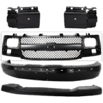 Replacement 5-Piece Kit, Bumper, Paint to Match, Includes (1) Bumper, (2) Bumper Bracket, (1) Bumper Cover, and (1) Grille Assembly