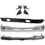 Replacement 7-Piece Kit, Bumper, Chrome, Includes (1) Bumper, (4) Bumper Bracket, (1) Bumper Cover, and (1) Valance